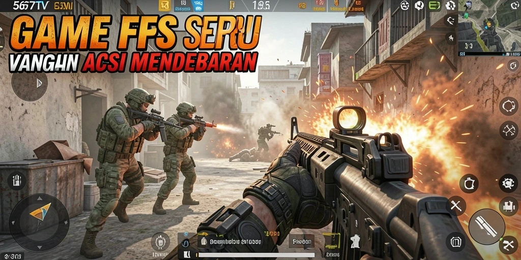 Screenshot 567TV menampilkan aksi mendebarkan gameplay FPS.