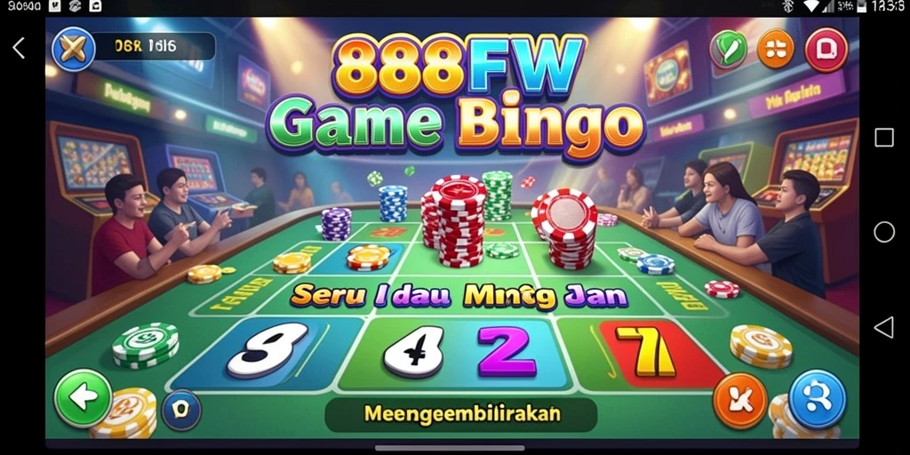 Screenshot utama 888FW menampilkan gameplay Bingo yang seru.