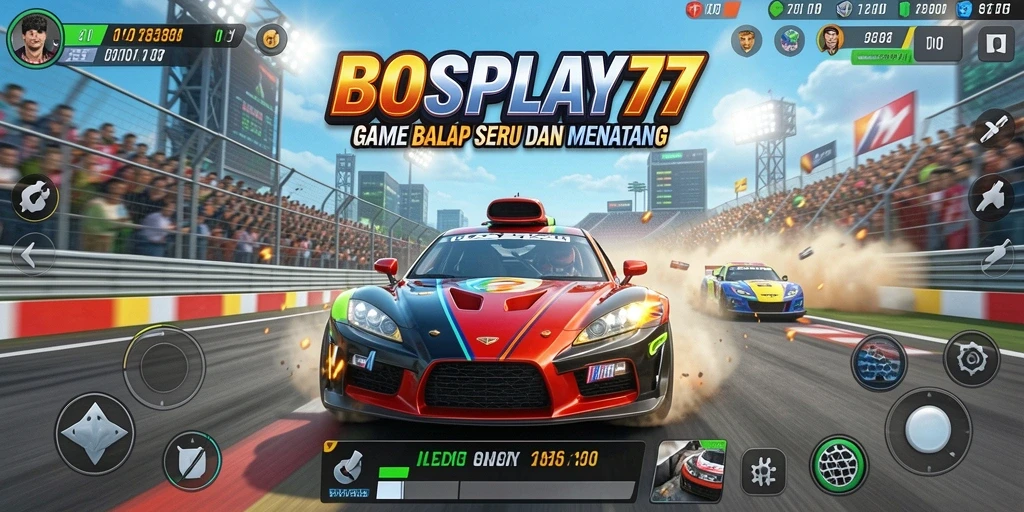 Tampilan menarik dari gameplay balapan BOSPLAY77.