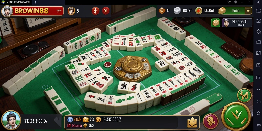 Screenshot utama BROWIN88 menampilkan aksi seru permainan Mahjong.