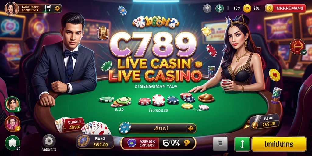 Tampilan gameplay Live Casino yang seru dan interaktif di C789.