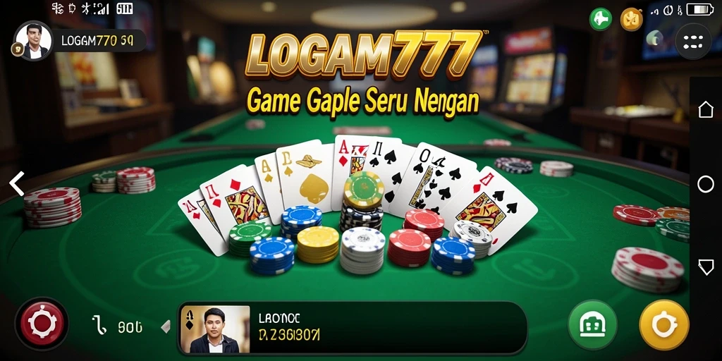Screenshot menunjukkan tampilan seru gameplay Gaple LOGAM777.