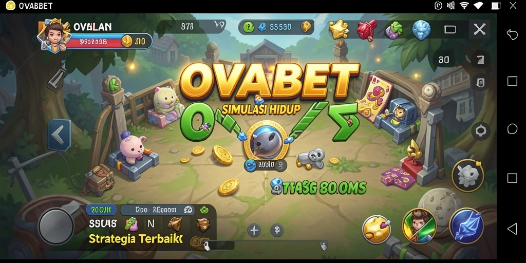 Screenshot OVABET menampilkan gameplay seru dalam dunia simulasi.