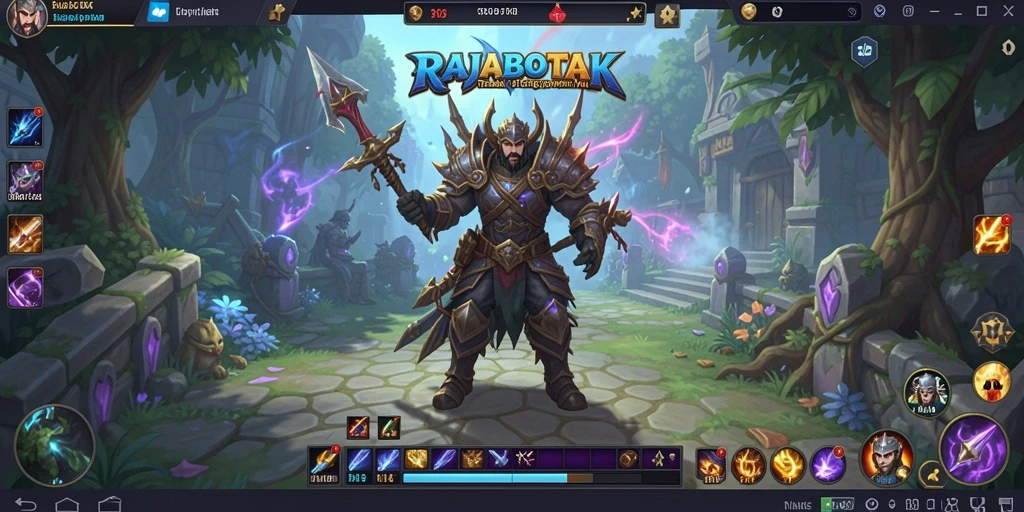 Screenshot gameplay RAJABOTAK menampilkan pertarungan seru di dunia MMORPG.