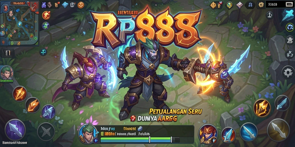 Tampilan screenshot gameplay RP888 dengan pertempuran seru dan karakter menakjubkan.