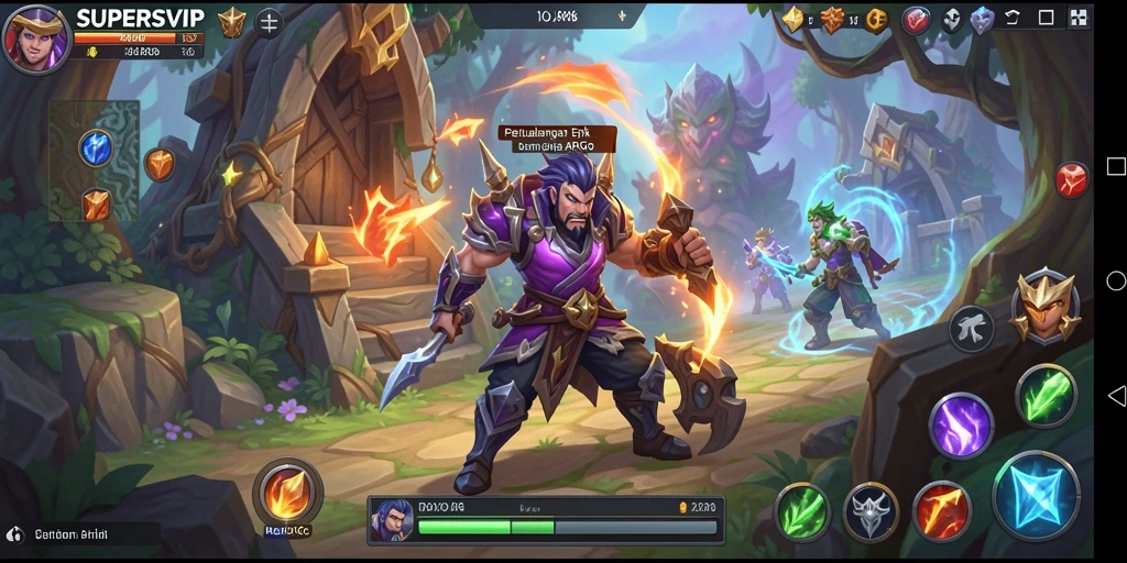 Tampilan gameplay ARPG yang mendebarkan dalam SUPERSVIP.
