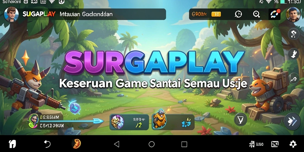 Screenshot menggambarkan gameplay seru dan menantang dari SURGAPLAY.