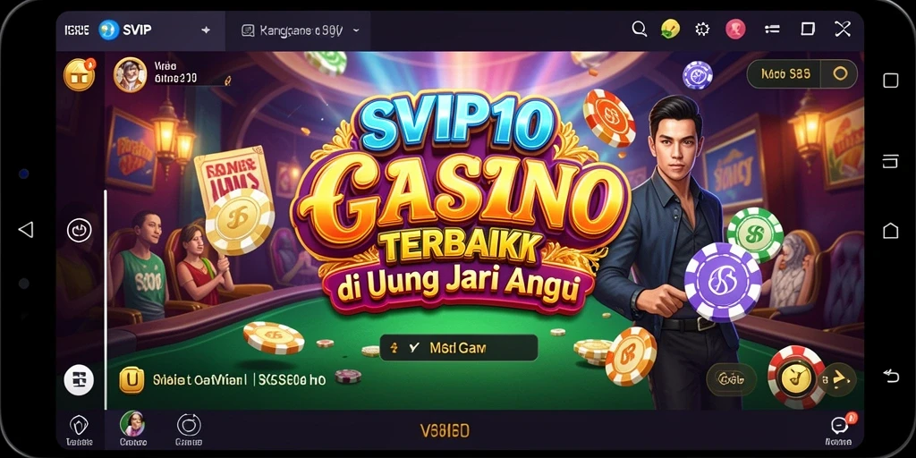 Tampilan gameplay SVIP10 yang mendebarkan dalam suasana Kasino nyata.