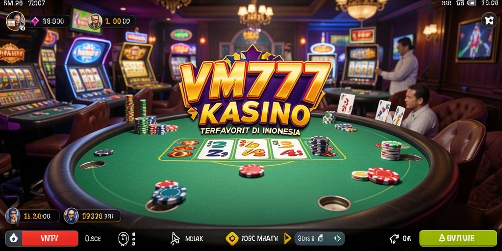 Tampilan gameplay VM777 menampilkan suasana kasino yang menarik.